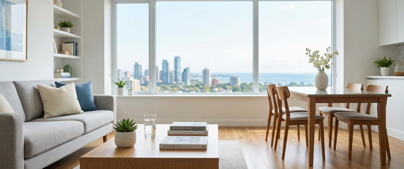 Bright, meticulously kept condo living room